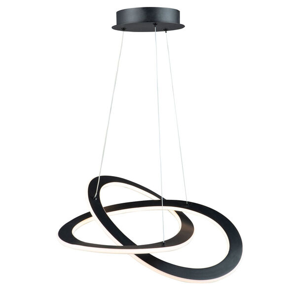 Wave Black Two-Light LED Small Chandelier, image 2
