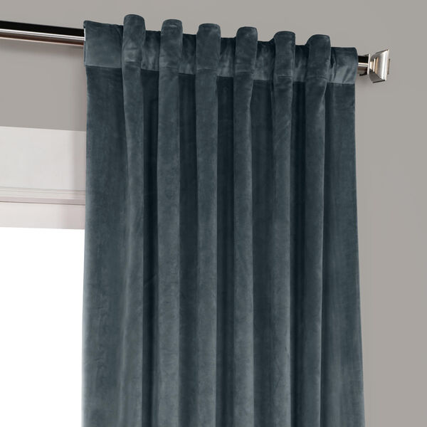 Blue 108 x 50 In. Plush Velvet Curtain Single Panel, image 9