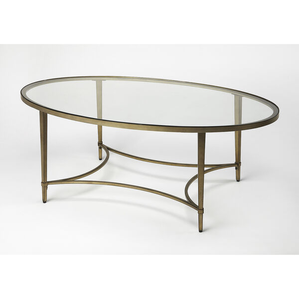 Butler Monica Gold Oval Coffee Table, image 1