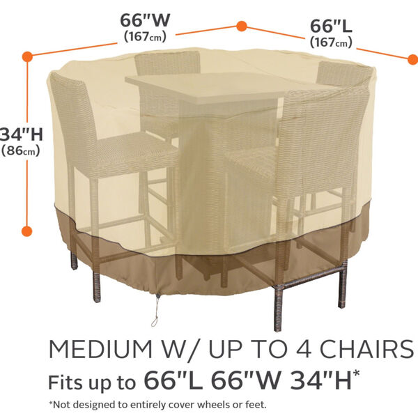 Ash Beige and Brown Square Bar Table and Chair Set Cover, image 4