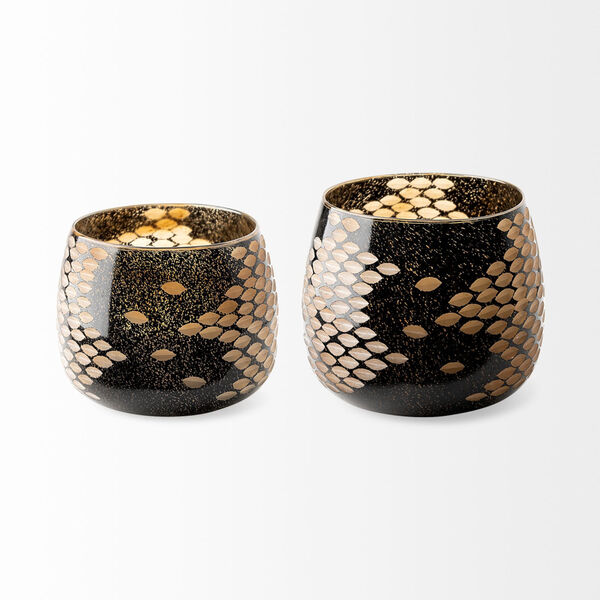 Mojave Gold and Black Glass Vase, image 2