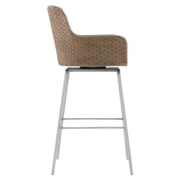 Logan Square Meade Natural, Gray and Stainless Steel Bar Stool, image 2