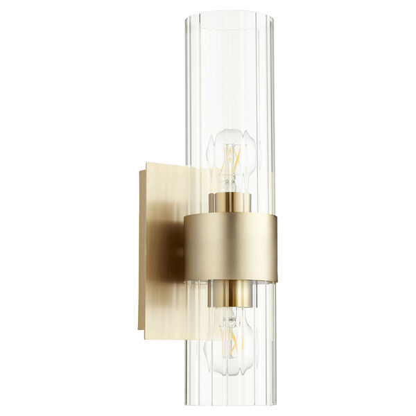 Aged Brass Two-Light Wall Sconce, image 1