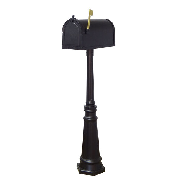 Berkshire Curbside Mailbox with Locking Insert and Tacoma Mailbox Post in Black, image 3