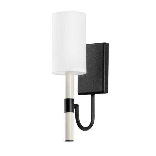 Gustine White Black One-Light Wall Sconce, image 1