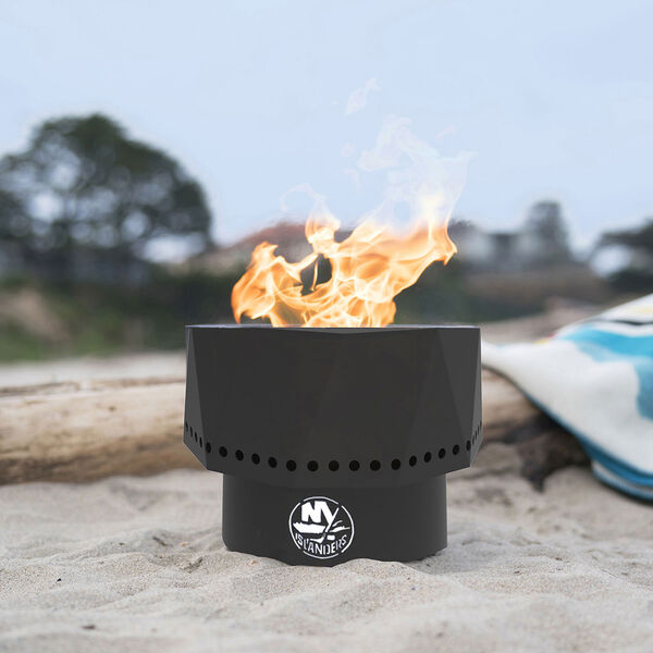 NHL New York Islanders Ridge Portable Steel Smokeless Fire Pit with Carrying Bag, image 2