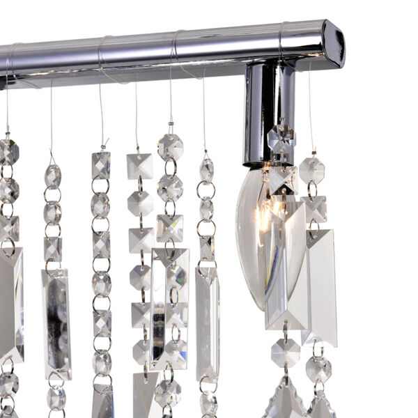 Janine Chrome Three-Light Vanity Wall Sconce with K9 Clear Crystals, image 4