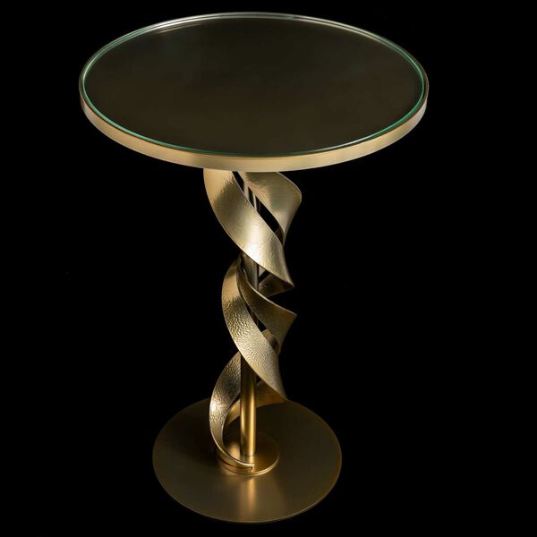 Folio Modern Brass Glass Top Accent Table, image 5