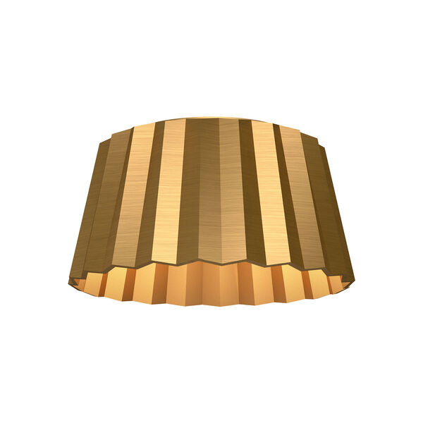 Plisse Aged Gold Two-Light Flush Mount, image 1