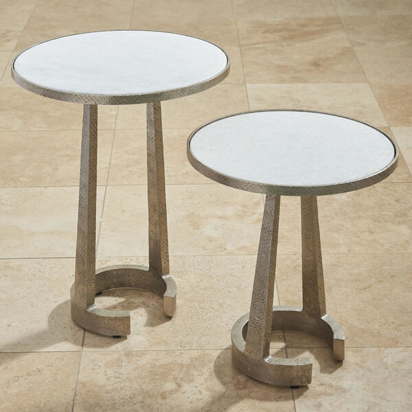 Nickel 20-Inch C-Shaped Table, image 2