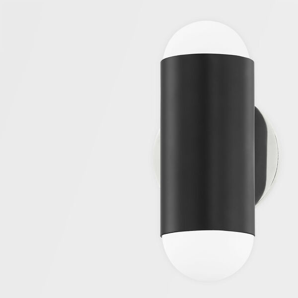 Kira Polished Nickel and Soft Black Two-Light Wall Sconce, image 3