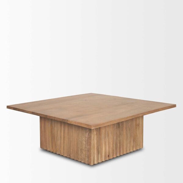 June Light Brown Wood With Fluting Square Coffee Table, image 3