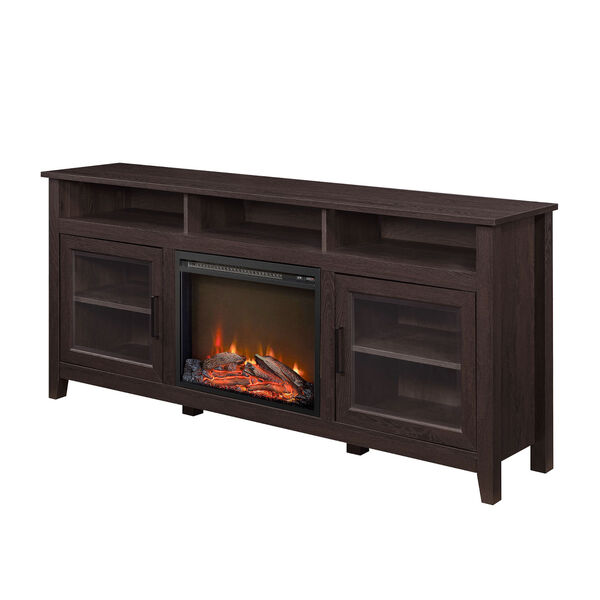 Wasatch Espresso Tall Fireplace TV Stand, image 6