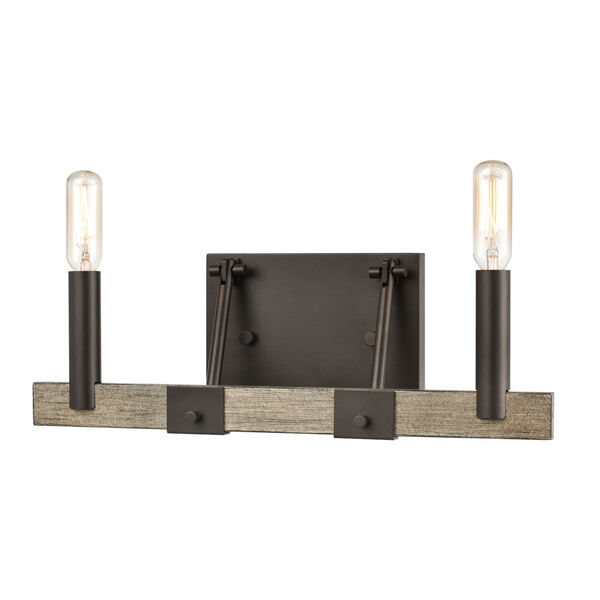 Transitions Oil Rubbed Bronze and Aspen Two-Light Bath Vanity, image 1