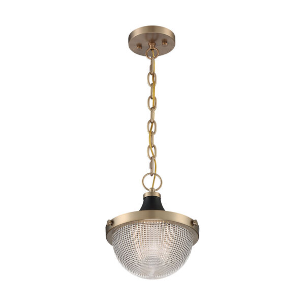 Faro Burnished Brass and Black 11-Inch One-Light Pendant, image 2