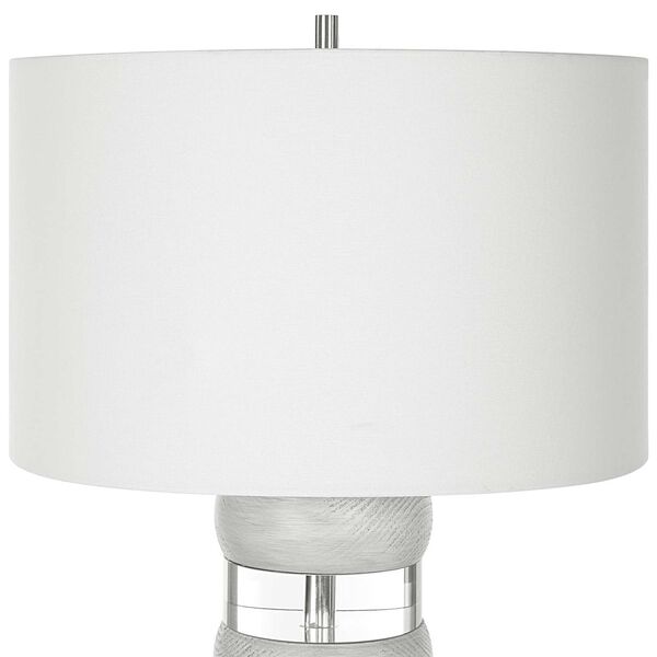 Band Together Brushed Nickel and White Crystal Table Lamp, image 6