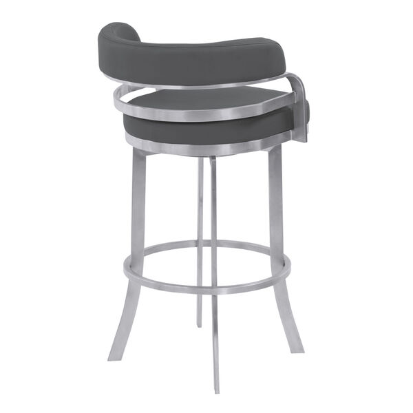 Prinz Gray and Stainless Steel 26-Inch Counter Stool, image 3