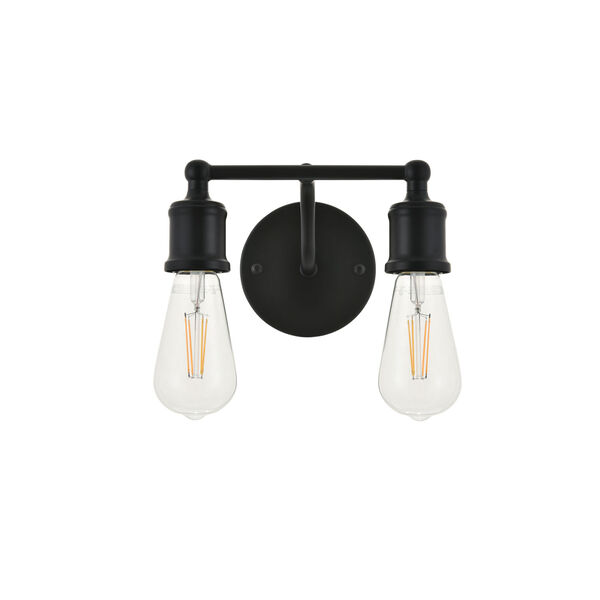 Serif Black Two-Light Wall Sconce, image 3