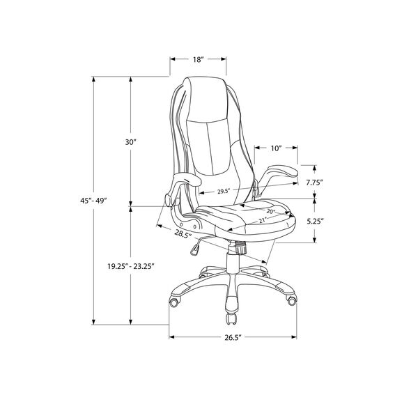 Black 30-Inch Office Chair, image 4