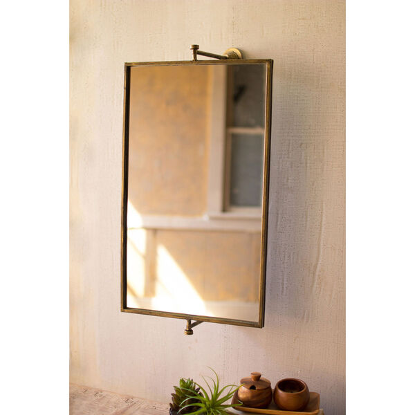 Antique Gold 27-Inch Rectangle Tilting Wall Mirror, image 2