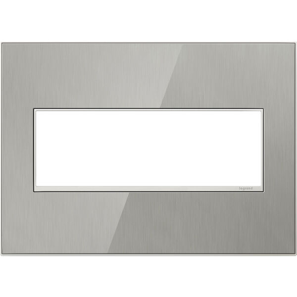 Brushed Stainless Real Materials 3-Gang Wall Plate, image 1