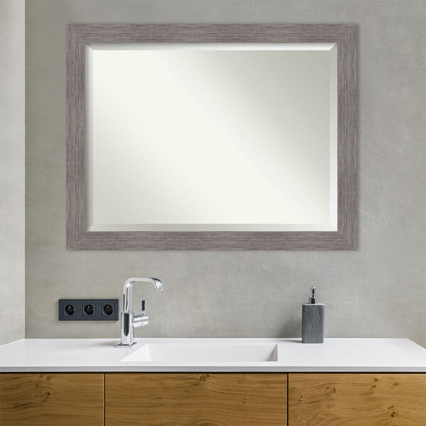 Pinstripe Gray Bathroom Vanity Wall Mirror, image 5