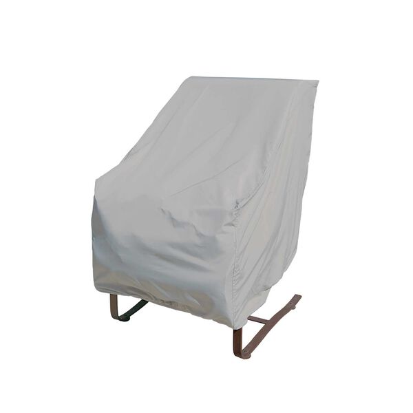 White High Back Chair Cover With Elastic, image 1
