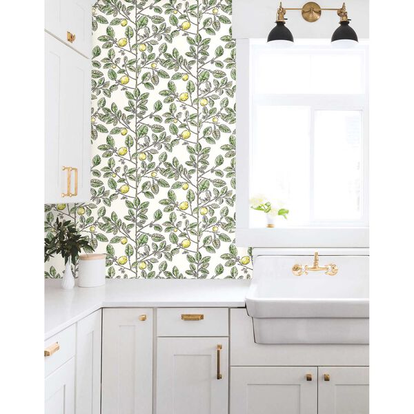 Limoncello Toile Green Wallpaper, image 1