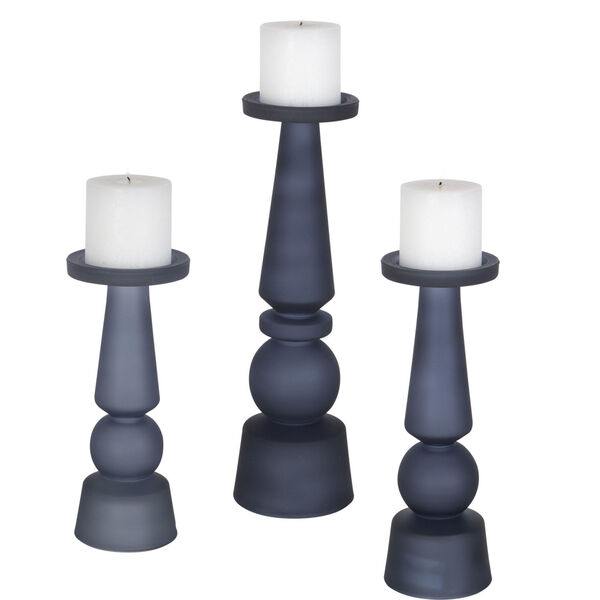 Cassiopeia Midnight Blue Candle Holder, Set of 3, image 1
