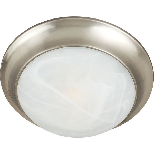 Essentials - 5850 Satin Nickel One-Light Flushmount with Marble Glass, image 1