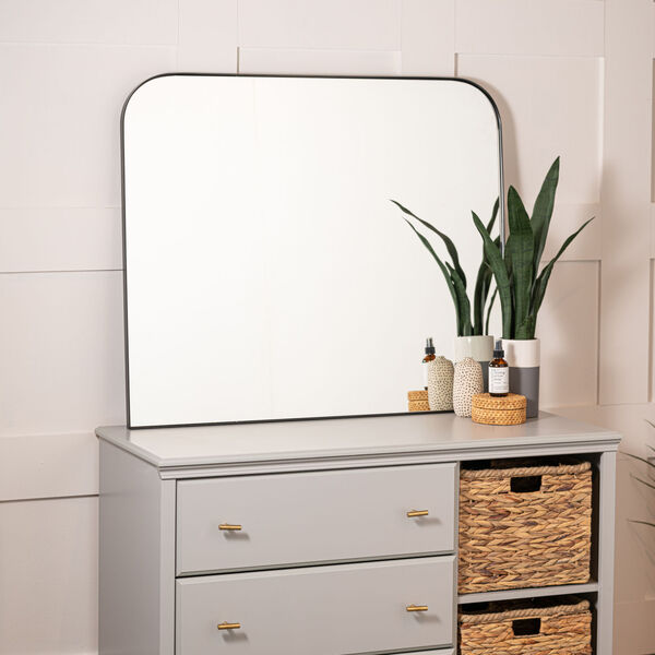 Brendan Matte Black 34-Inch x 40-Inch Dresser or Wall Mirror, image 1