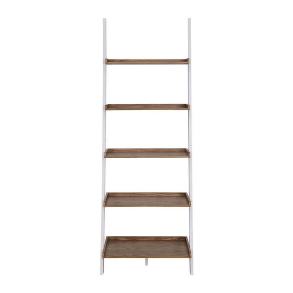 American Heritage Driftwood White Bookshelf Ladder, image 4