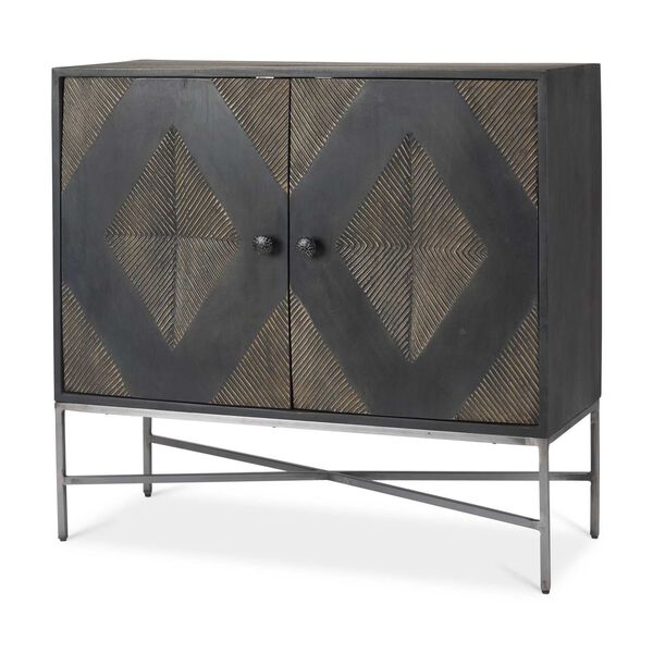 Hogarth Dark Brown and Silver Two-Door Accent Cabinet, image 1