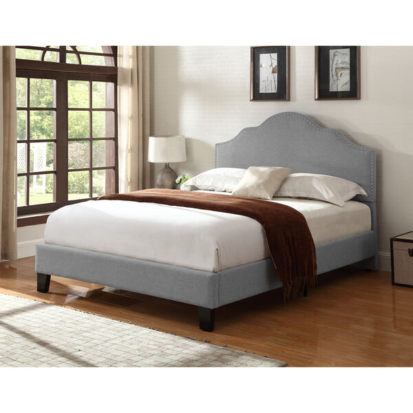 Whittier Full Light Gray Full Upholstered Bed, image 3