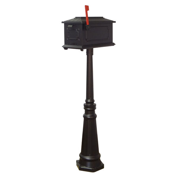 Kingston Curbside Mailbox and Tacoma Mailbox Post with Direct Burial Kit in Black, image 2
