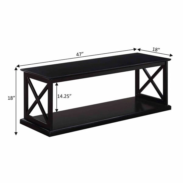 Coventry Black Coffee Table with Shelf, image 3