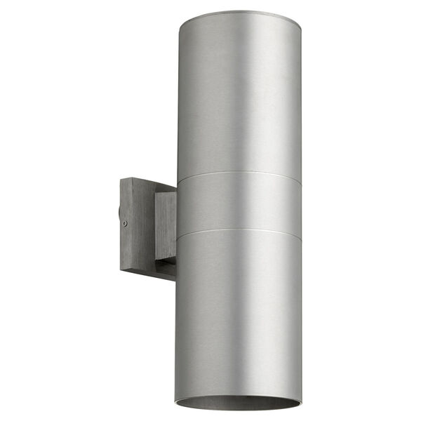 Cylinder Brushed Aluminum Two-Light 6-Inch Outdoor Wall Mount, image 1