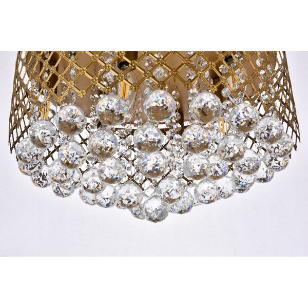 Tully Brass and Clear Six-Light Flush Mount, image 4