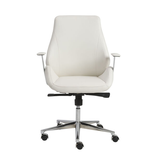 Bergen White 27-Inch Low Back Office Chair, image 1
