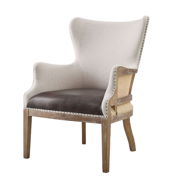 George Gray and Walnut Accent Arm Chair, image 1