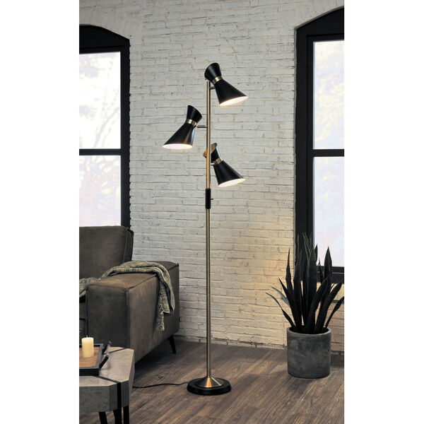 Jared Antique Brass Three-Light Floor Lamp, image 2