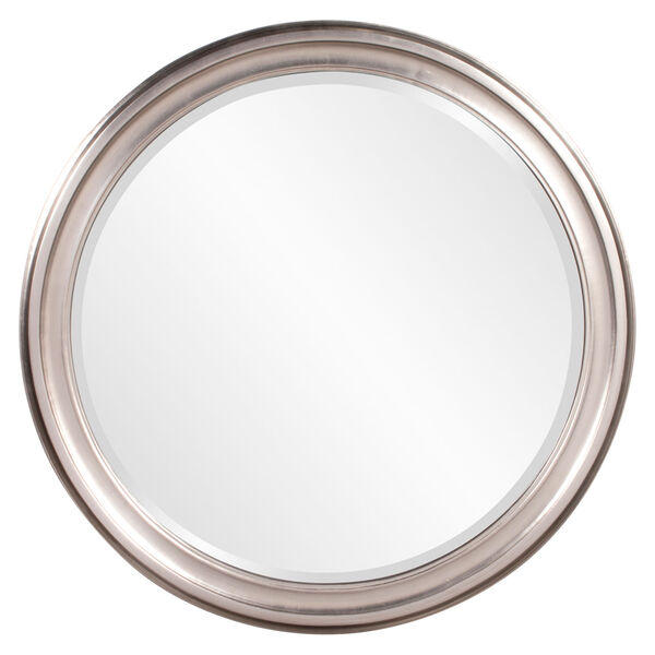 George Brushed Nickel Round Mirror, image 1