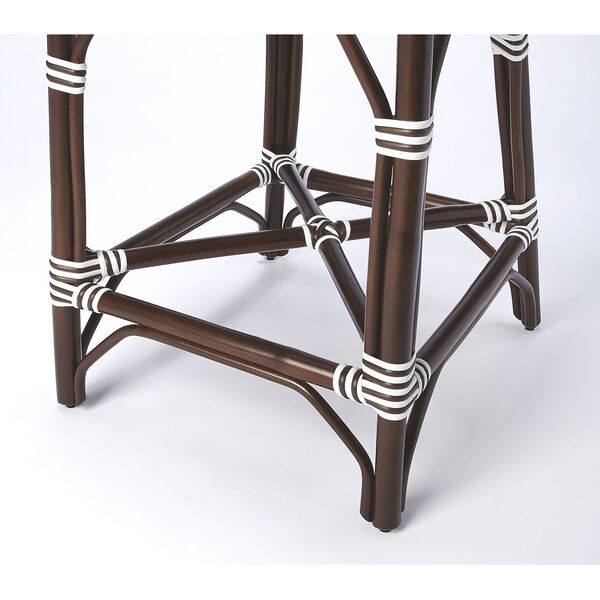 Solstice White and Chocolate Rattan Counter Stool, image 3