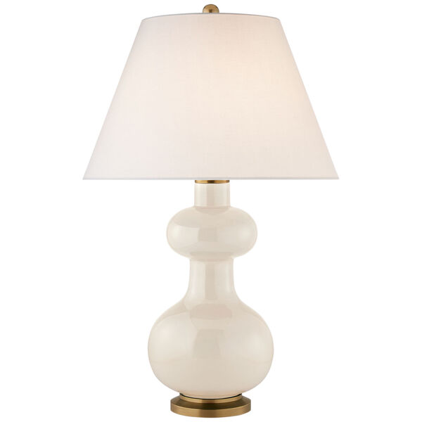 Chambers Medium Table Lamp in Ivory with Linen Shade by Christopher Spitzmiller, image 1