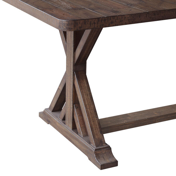 Sawmill Distressed Espresso Trestle Dining Table, image 3