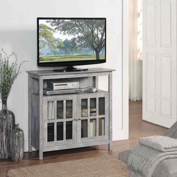 Big Sur Highboy Faux Birch TV Stand with Storage Cabinets, image 2
