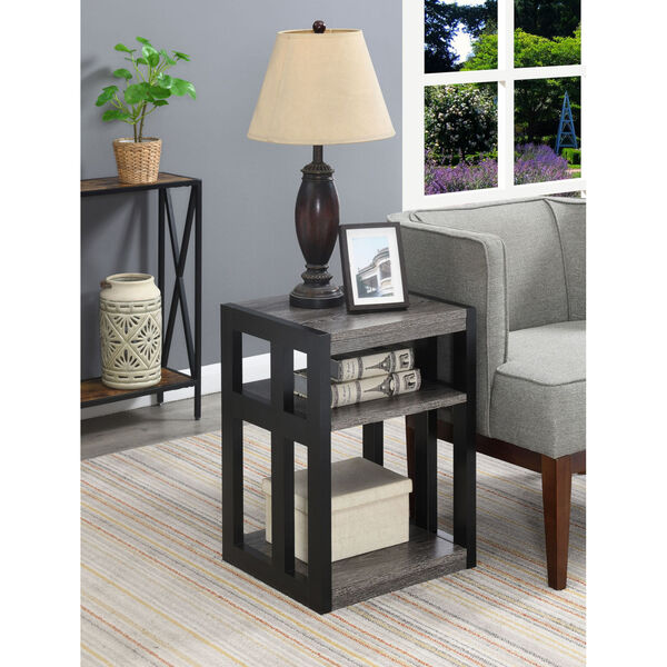 Monterey Weathered Gray Black Three-Tier End Table, image 2