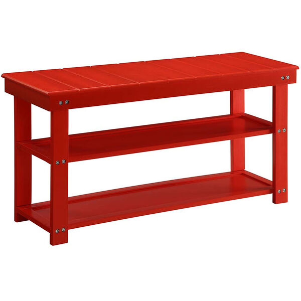 Oxford Red Utility Mudroom Bench, image 3