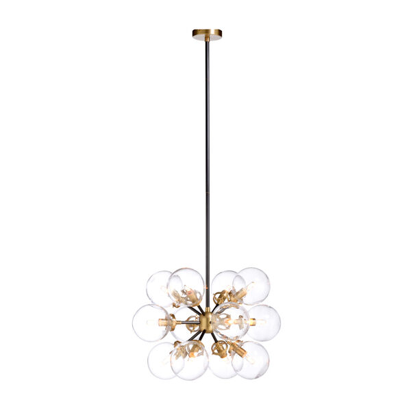 Naal Black and Brass 12-Light Pendant, image 1
