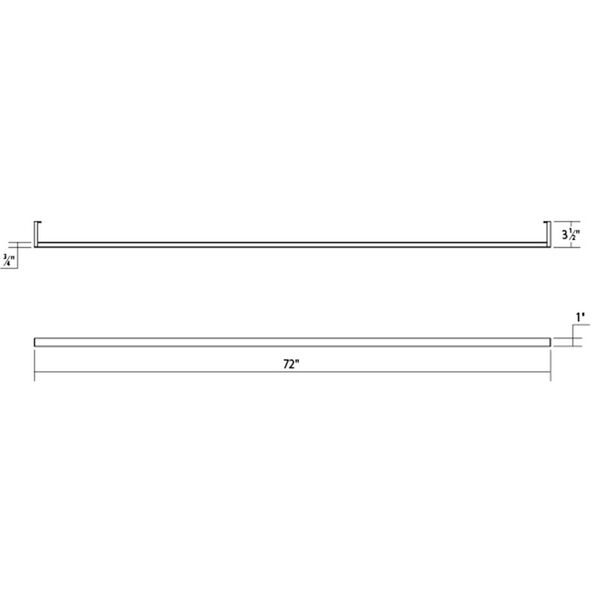 Thin-Line Bright Satin Aluminum LED 72-Inch Wall Bar, image 3